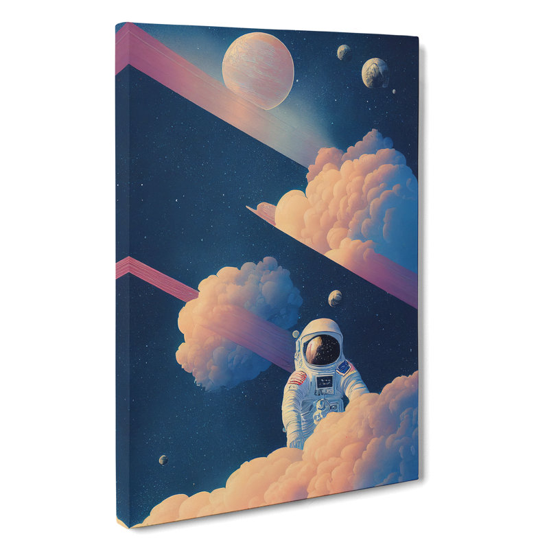 Astronaut In The Clouds - Wrapped Canvas Print, 76cm H x 50cm W x 3cm D