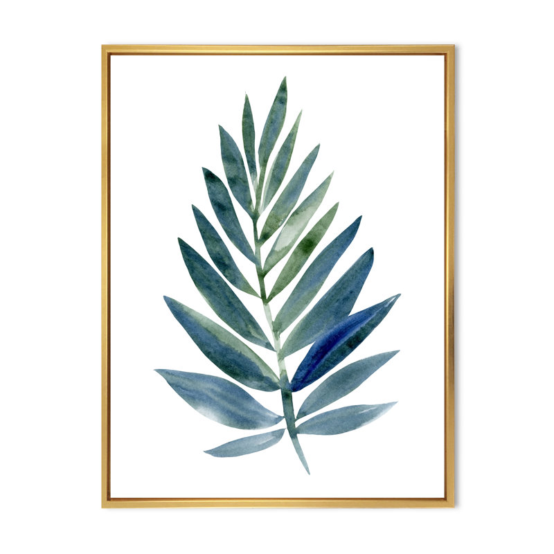 «Tropical Green Leaf», reproduction sur toile flottante, Encadrement doré, H 32 po x l 24 po x P 1 po