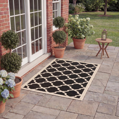 Arneshia Black Indoor/Outdoor Area Rug