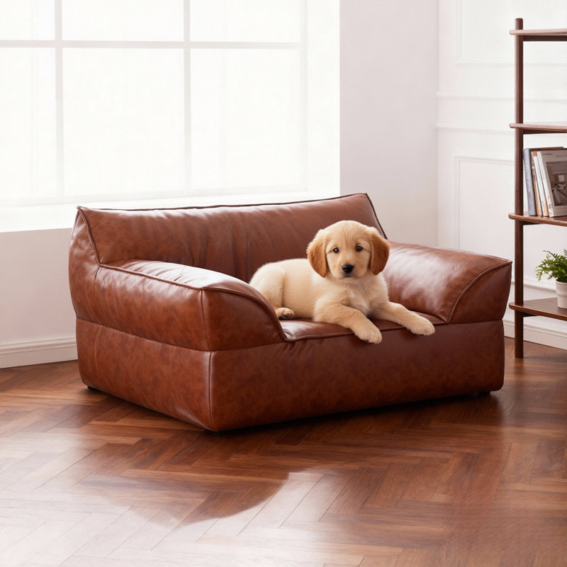 Faux Leather Pet Bed
