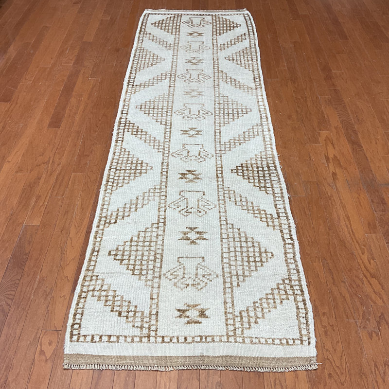  Handmade Turkish Oushak Wool Runner