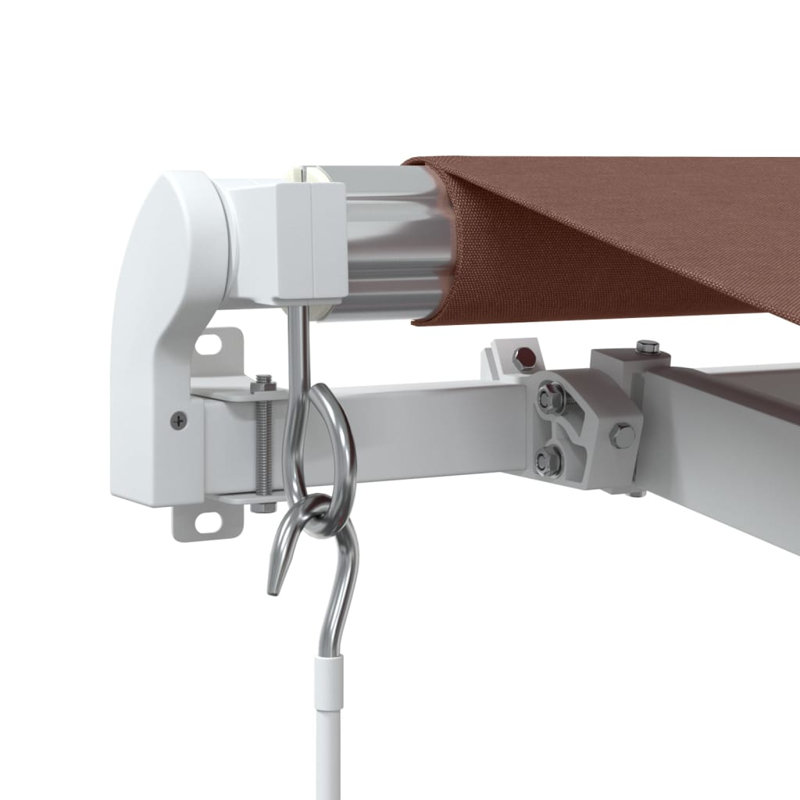 Manual Retractable Awning, 500cm H x 300cm W, Solid Colour, Brown