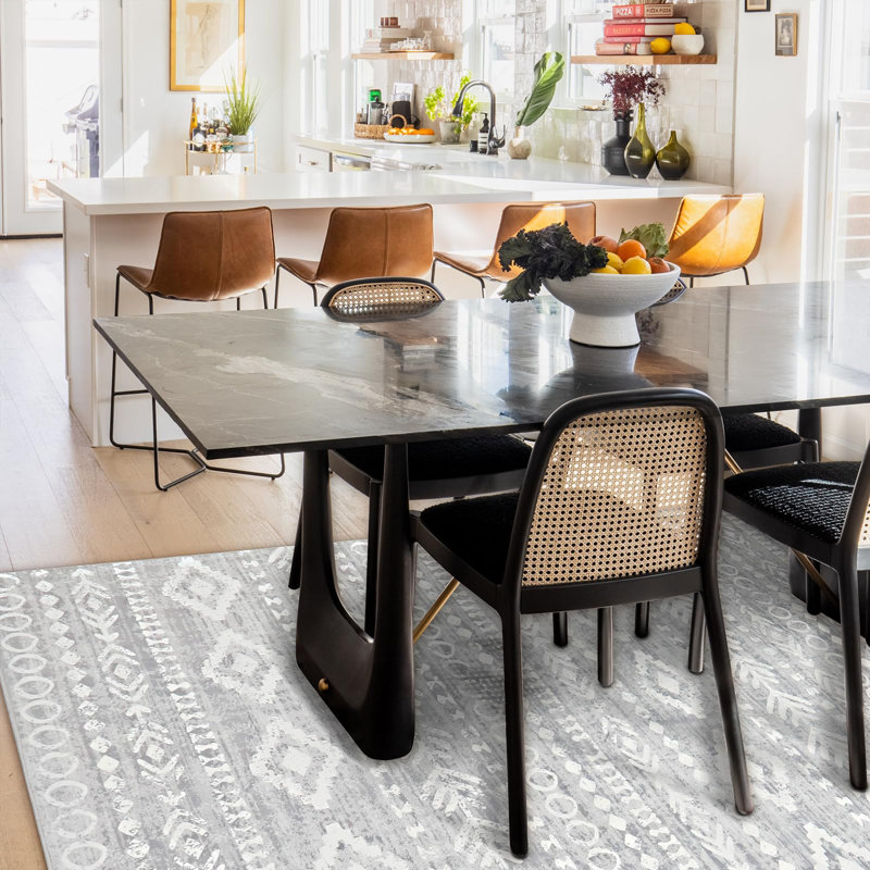 Watte Washable Modern Rustic Farmhouse Moroccan Tribal Area Rugs, Rectangle 5' x 7'