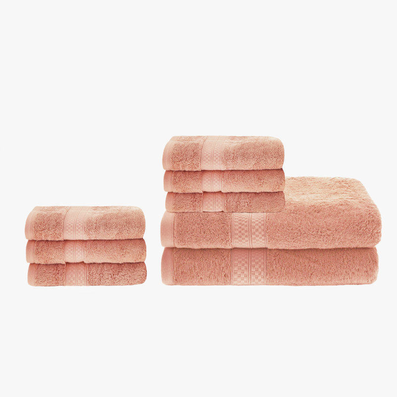 Scholz 8-Piece Cotton Blend Towel Set, Salmon