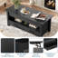 Table basse à plateau relevable avec compartiment caché et tiroirs