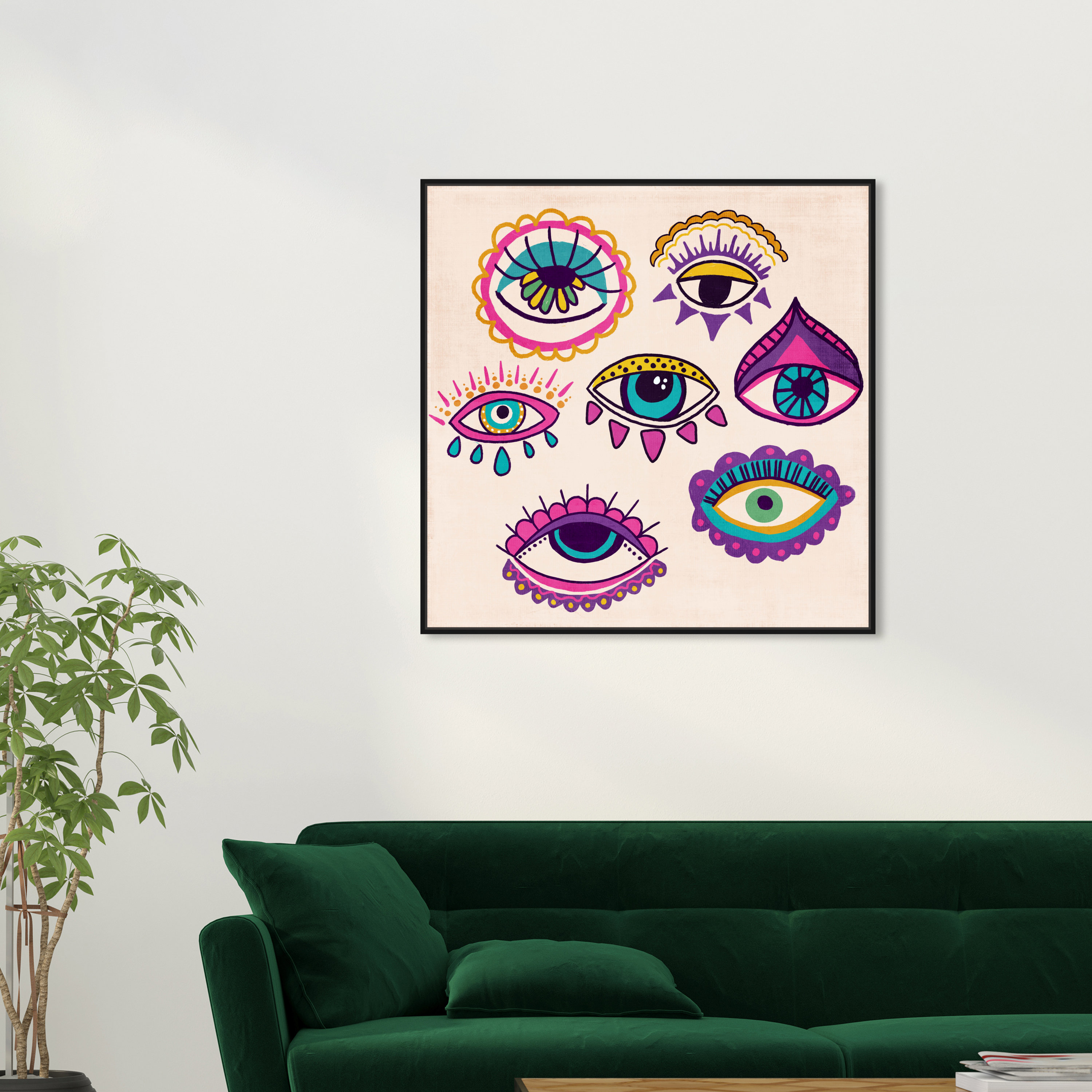 Bungalow Rose Your Many Eyes Framed On Canvas by Oliver Gal Painting ...