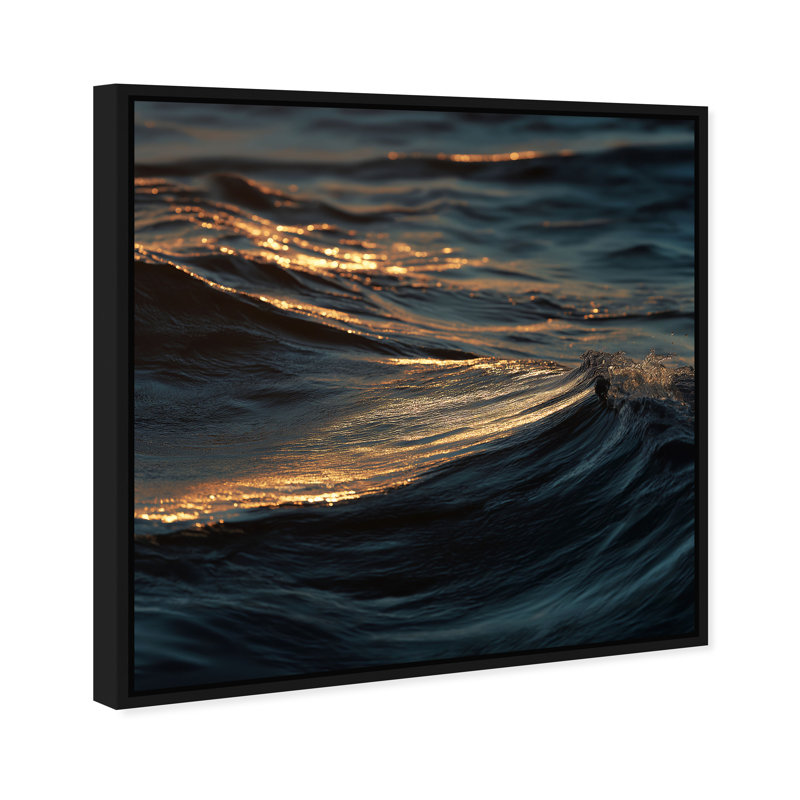 Sunset Sea I Print by Oliver Gal, 25" H x 25" W, Black Floater Frame