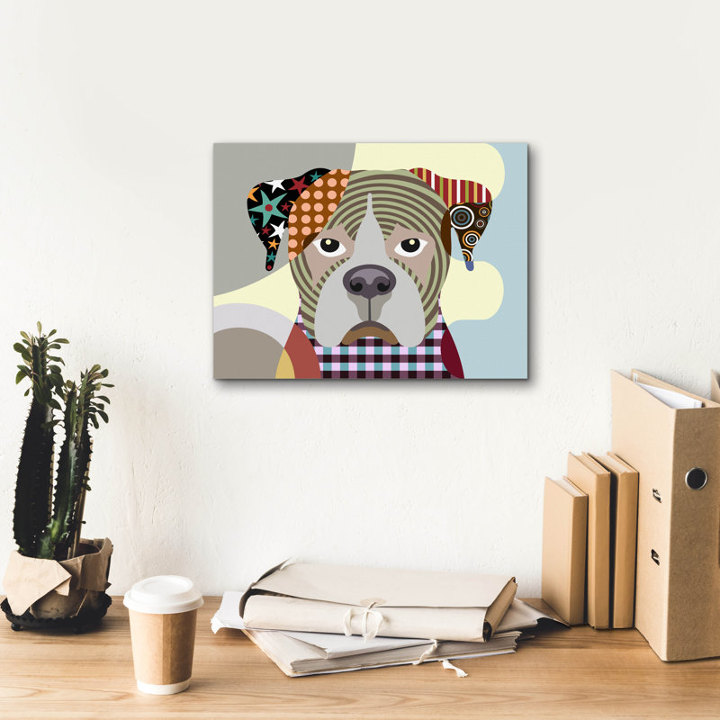 «Boxer Dog» par Lanre Adefioyue, H 12 po x l 16 po x P 0,75 po