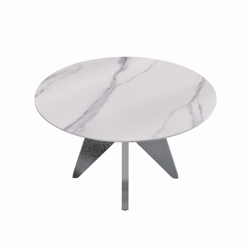 Round Marble Dining Table(Dining Table Only), 29.53"H x 53.15"L x 53.15"W, White