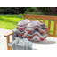 SEBORGA Indoor / Outdoor Abstract Brown and White Circular Throw Cushion