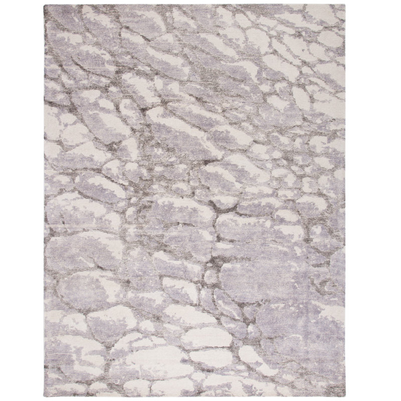 Layshia Hand Tufted Wool/Viscose Pile Abstract Rug in Gray, Rectangle 3' x 5'