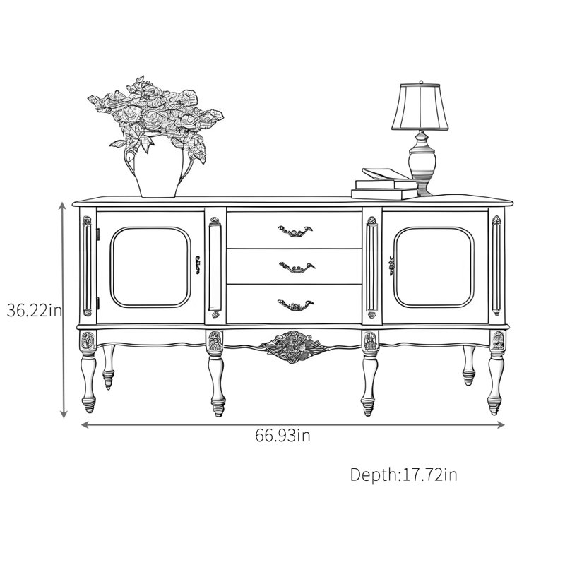 Buffet de style ménager crème