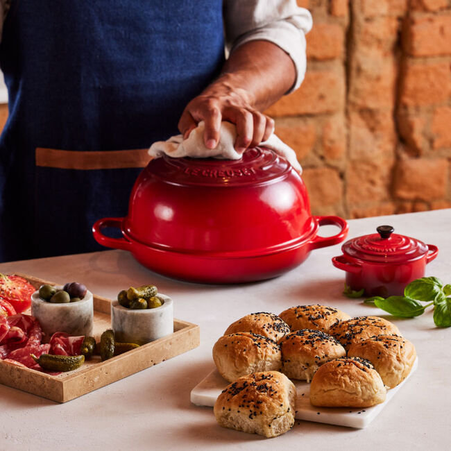 Le Creuset Signature Enameled Cast Iron 1.75 Qt. Bread Oven with Lid, Cerise
