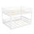 Queen over Queen Bunk Bed with Ladder & Guardrails, Solid Pine Wood Platform, Detachable Twin Beds, Space-Saving, White-1324226326