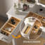 Petite coiffeuse, bureau de commode avec 2 tiroirs, organisateur de miroir rabattable, coiffeuse de maquillage pour chambre à coucher, vestiaire