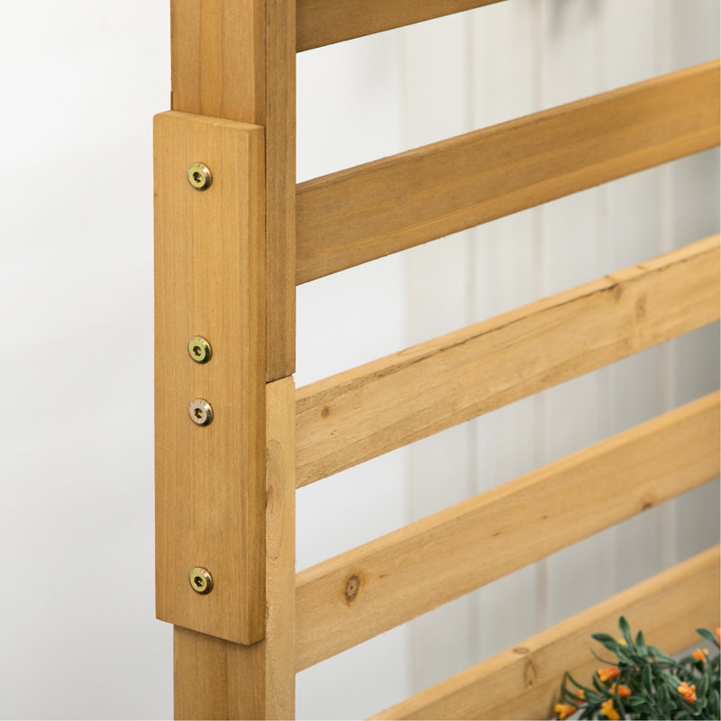 5-Tiered Wooden Trellis Stand - Hanging Planter Boxes For Outdoor Delight Porch, Patio, Garden, Balcony Create A Happy Freestanding Plant 5 Enhance Your Experience