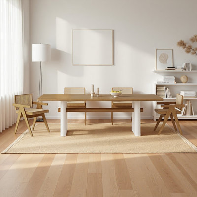 Ensemble de table de salle à manger moderne en bois massif avec 6 chaises
