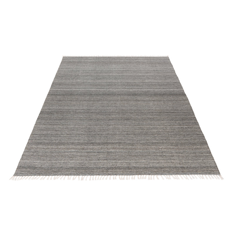 Nador Striped Area Rug, Rectangle 200 x 290cm, Grey/Brown/Blue