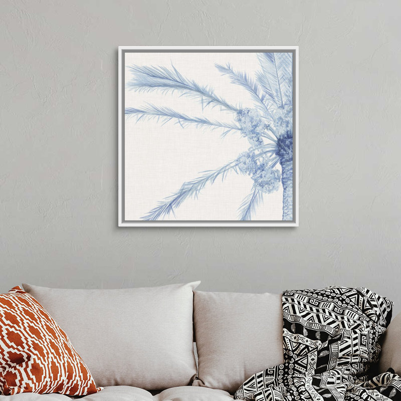 Art mural sur toile Chambray Palms I, H 30 po x l 30 po x P 1,75 po, Toile avec cadre blanc
