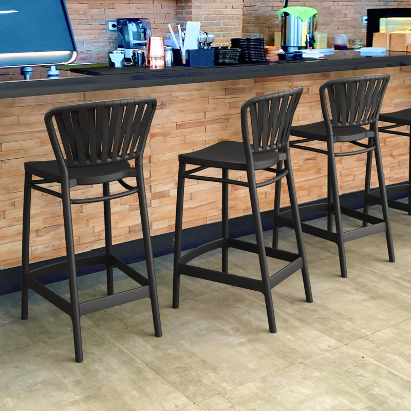 Tabouret de bar d'extérieur Newport, 25.6", Noir