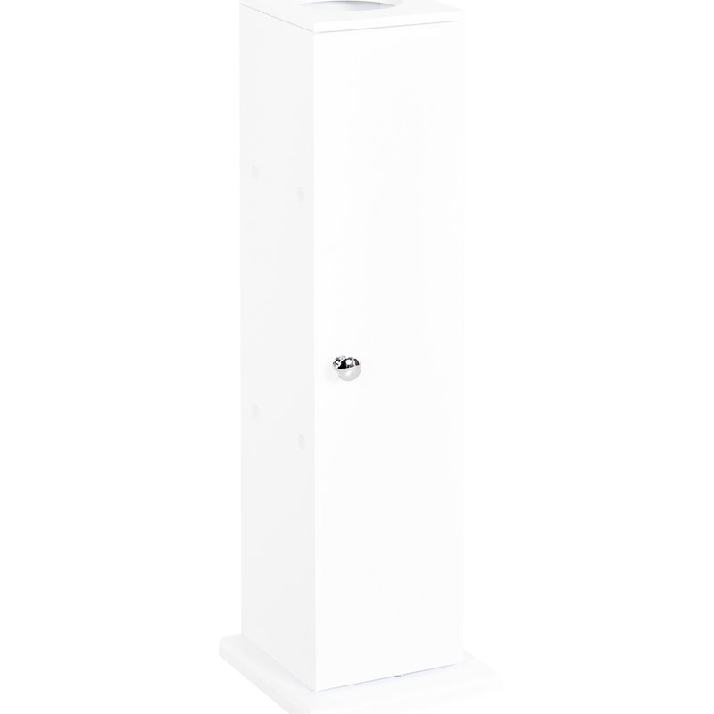 Petite armoire de salle de bain - Rangement de papier hygiénique en coin blanc avec portes