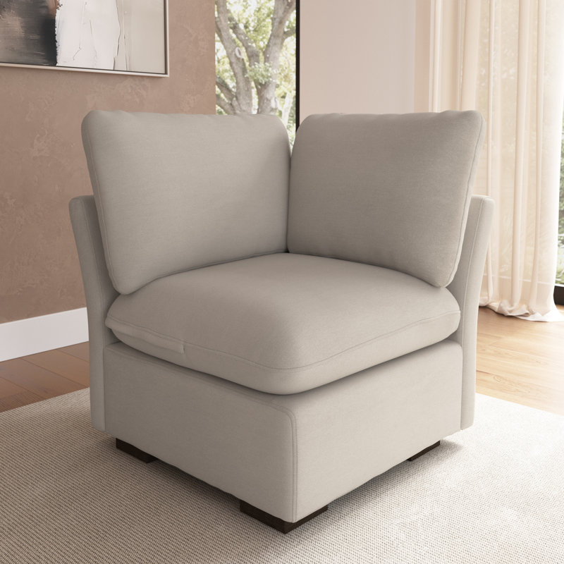 Coin modulaire, meubles de salon, Polyester taupe brume