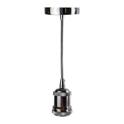 Braided Ceiling Pendant Light Fitting with E27 Lamp Holder - Suspended Design
