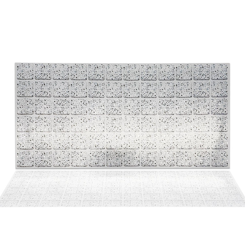 35.56cm W x 72.39cm L Aluminum Peel and Stick Mosaic Tile, White/Silver