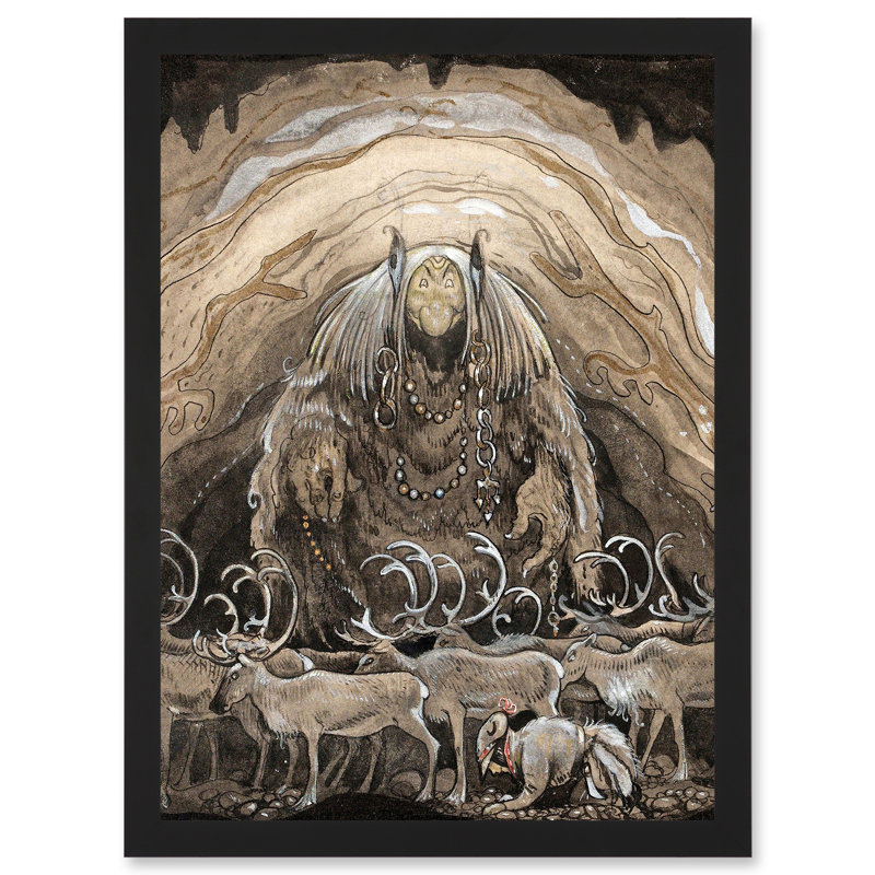 Troll Cave Deer John Bauer - Single Picture Frame Print
