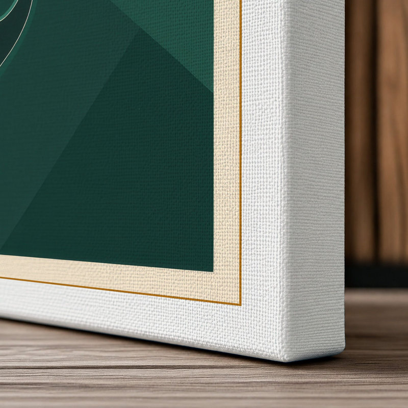 Teal Guitar Study Mid-Century - Wrapped Canvas, 36x24 - 91.4 x 61.0 cm, White Border