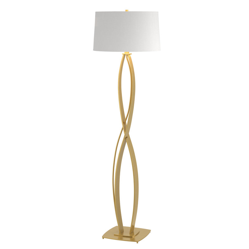 Almost Infinity Floor Lamp, Natural Anna, Modern Brass