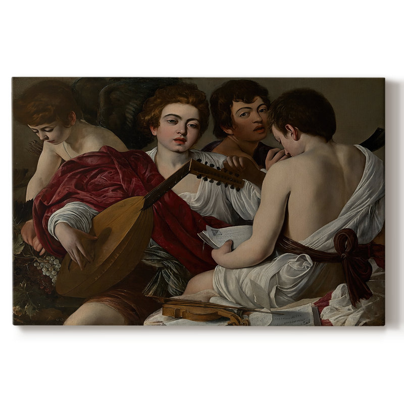 Les Musiciens-Caravage-Toile tendue avec châssis-c. 1595, 18 x 27