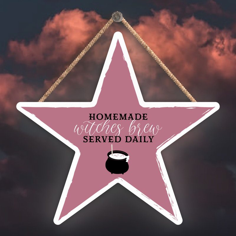 Homemade Witches Brew Wooden Star Plaque