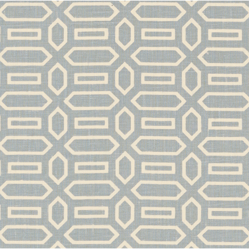 Schumacher x Veere Grenney Pavilion Fabric, Orpington Blue