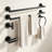 Matte Black Bathroom Hardware Set - 10 Piece SUS304 Stainless Steel Towel Bar Rack with Toilet Paper Holder & Robe Hooks - Wall Mounted Modern Design for Bathroom Kitchen Laundry