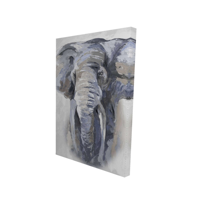 Toile éléphant bleu pastel | Faune, décoration de salon