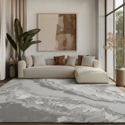 Galaxy Series Abrstract Black/Gray/Ivory/Beige Area Rug
