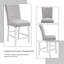 Ensemble de 2 chaises à hauteur de comptoir en velours gris et blanc à finition brillante élisaveta (ensemble de 2)