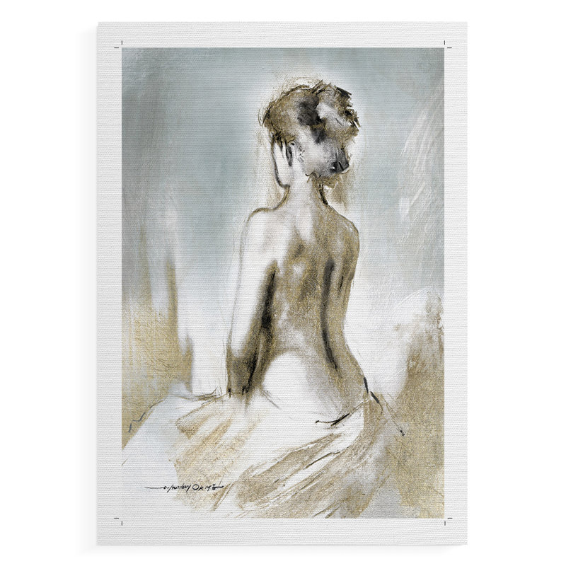 Figurine en lumière dorée II - Impression sur toile seulement - NON-CADRE, H 48 po x l 32 po
