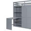 Lit mezzanine double avec bureau et garde-robe | Conception moderne peu encombrante-760911728