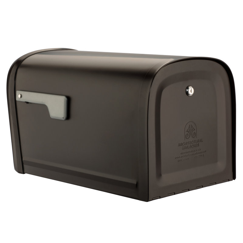 Large Rubbed Bronze Steel Locking Post Mount Mailbox