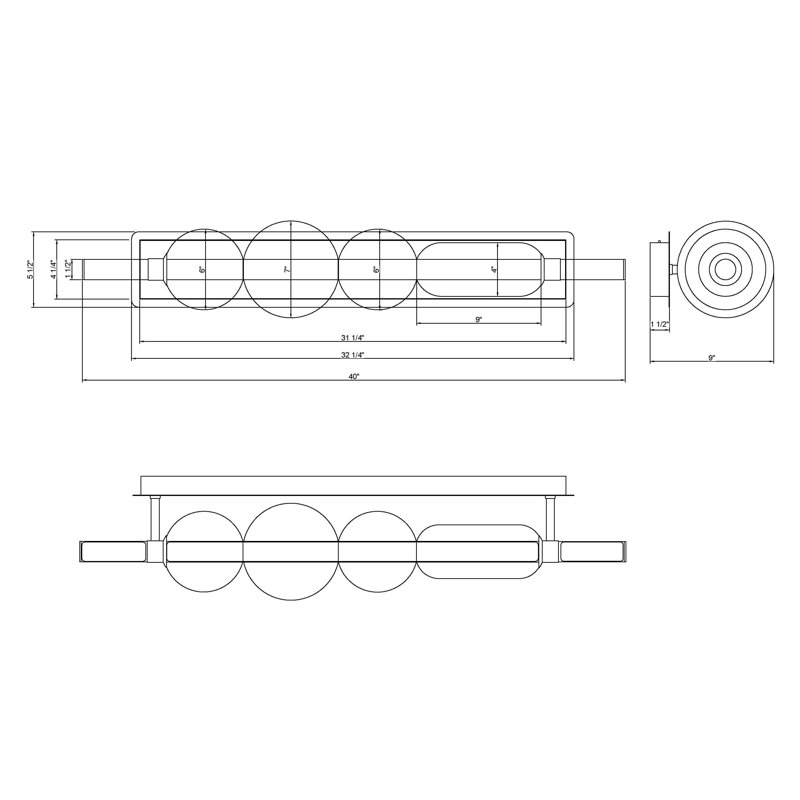 Meuble-lavabo, 40 po, or, verre transparent, Doré