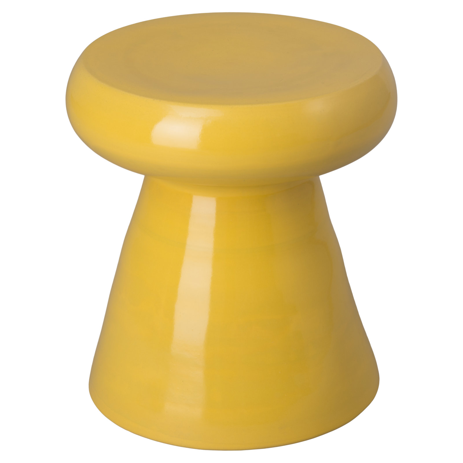 Abra Ceramic Accent Stool, Mustard Yellow