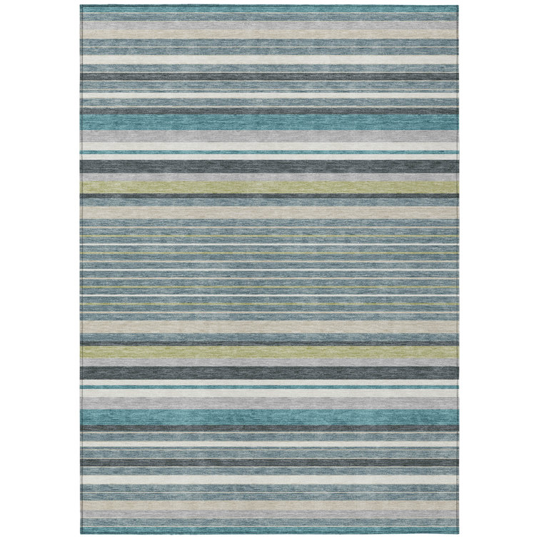 Machine Washable Indoor/Outdoor Drennen ACN2330 Stripes Rug