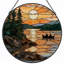 Panneau de vitrail 12 "H Sunset Lake-1202944850