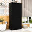 Wooden Freestanding Bathroom Storage Cabinet with Adjustable Shelf, Drawer and Two Laundry Baskets-1804815347