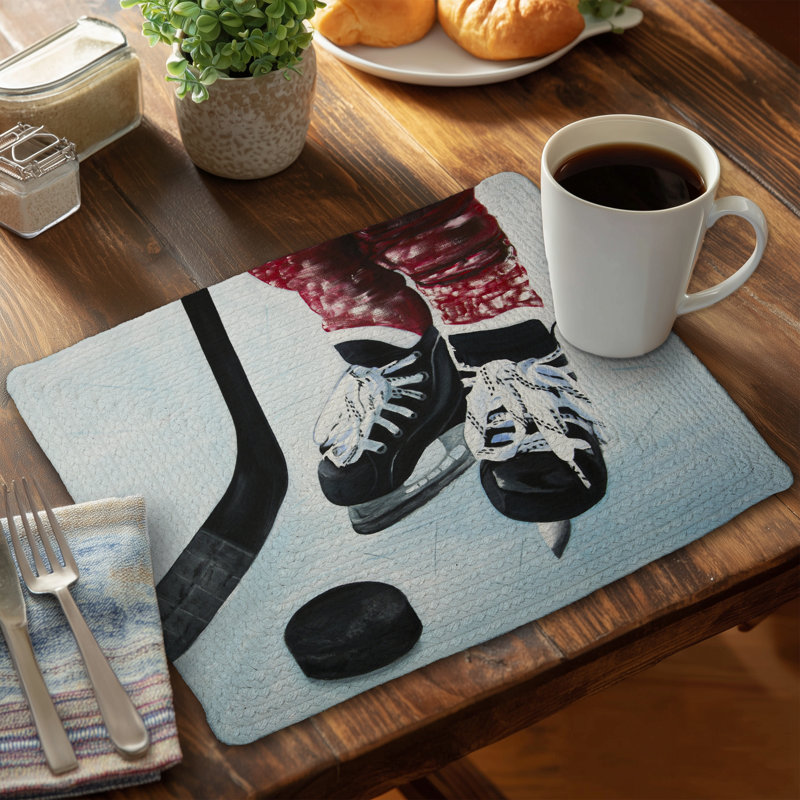 Napperon en polyester tressé Young Hockey