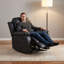Fauteuil inclinable ergonomique en cuir polyuréthane noir, canapé inclinable manuel avec repose-pieds extensible, fauteuil simple confortable pour le cinéma maison et la chambre à coucher