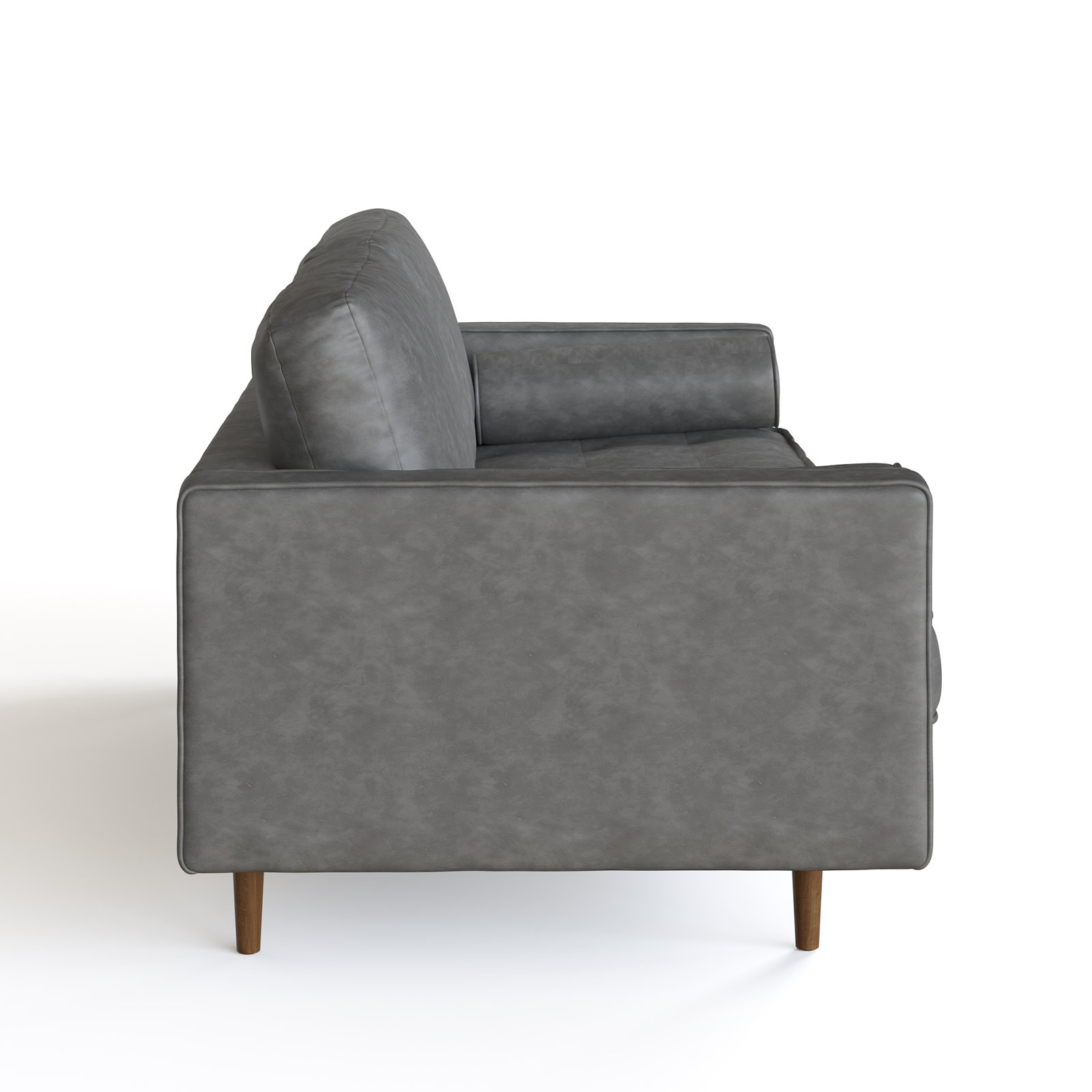 Pritchett 84" Vegan Leather Sofa, Slate Grey Vegan Leather