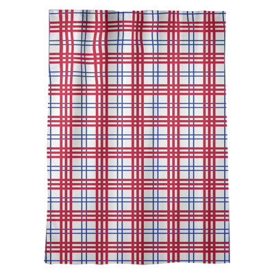 Plaid Room Darkening Thermal Rod Pocket Single Curtain Panel